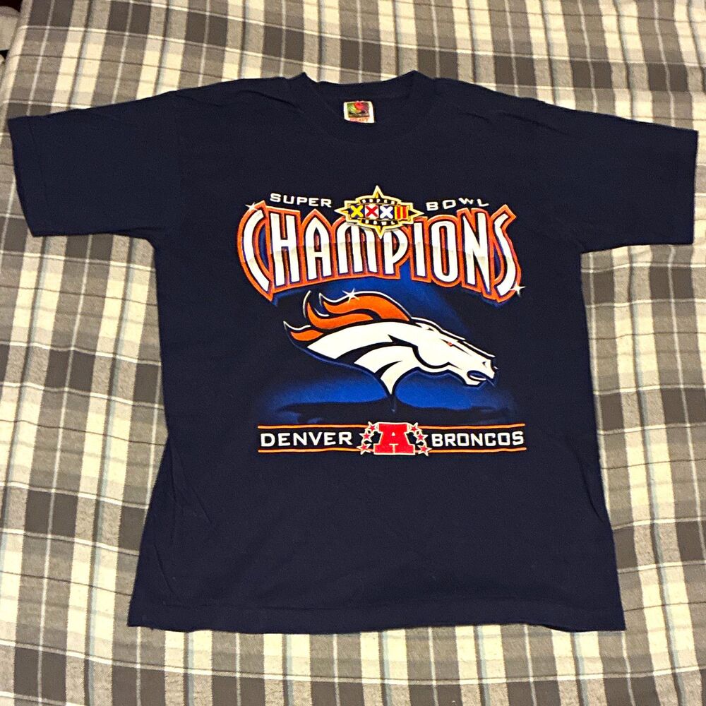Vintage 1998 Denver Broncos Super Bowl XXII Champions T-Shirt Navy M